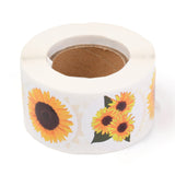 Craspire Sunflower Theme Paper Stickers, Self Adhesive Roll Sticker Labels, for Envelopes, Bubble Mailers and Bags, Flat Round, Gold, 3.8cm, about 500pcs/roll, 5rolls/set