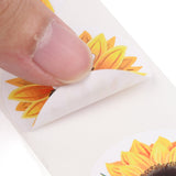 Craspire Sunflower Theme Paper Stickers, Self Adhesive Roll Sticker Labels, for Envelopes, Bubble Mailers and Bags, Flat Round, Gold, 3.8cm, about 500pcs/roll, 5rolls/set
