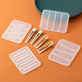 3Pcs 3 Style Rectangle & Triangle & Teardrop Silicone Hair Clip Molds, with 20Pcs Iron Alligator Hair Clip Findings, for DIY Hair Accessories Making, White, Molds: 98~100x74~84x4.5mm, Inner Diameter: 65~70x20~21mm, 1Pc/style