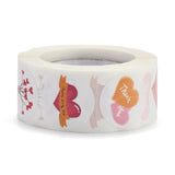 Craspire Thank You Theme Self Adhesive Paper Stickers, Colourful Roll Sticker Labels, Gift Tag Stickers, Heart Pattern, 2.5x0.1cm, 500pc/roll
