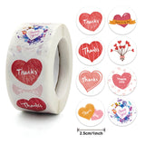 Craspire Thank You Theme Self Adhesive Paper Stickers, Colourful Roll Sticker Labels, Gift Tag Stickers, Heart Pattern, 2.5x0.1cm, 500pc/roll