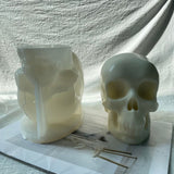 2PCS DIY Candle Making Silicone Molds, Resin Casting Molds, Skull, White, 11.6x13x9.2cm