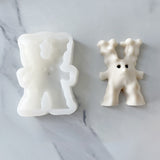 2PCS DIY Candle Making Silicone Molds, Resin Casting Molds, Nendoroid, White, 9.3x6.4x2.2cm