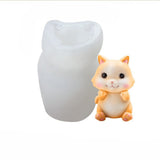 Fortune Cat Silicone Molds, Fondant Molds, Resin Casting Molds, for Chocolate, Candy, UV Resin & Epoxy Resin Decoration Making, Random Single Color or Random Mixed Color, 47x49x69mm, Inner Diameter: 21x34mm