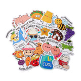 Craspire Cartoon Paper Stickers Set, Adhesive Label Stickers, for Suitcase, Planner and Refigerator Decor, Mixed Color, 3.7x4.5x0.02cm, 50pcs/bag