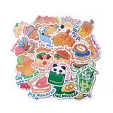 Craspire Cartoon Animal & Food Paper Stickers Set, Adhesive Label Stickers, for Suitcase, Planner and Refigerator Decor, Mixed Color, 3.5~8x3.6~5.9x0.02cm, 50pcs/bag