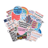 Craspire Cartoon Word Paper Stickers Set, Adhesive Label Stickers, for Suitcase, Planner and Refigerator Decor, Mixed Color, 3.2~7.4x2.6~7.5x0.02cm, 50pcs/bag