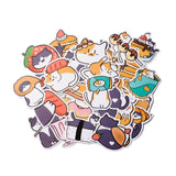 Craspire Cartoon Cat Paper Stickers Set, Adhesive Label Stickers, for Suitcase, Planner and Refigerator Decor, Mixed Color, 3.5~7.5x2.9~7x0.02cm, 50pcs/bag