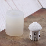5PCS House DIY Candle Silicone Molds, Fondant Molds, Resin Casting Molds, For UV Resin, Epoxy Resin Jewelry Making, Column, White, 46x36mm, Inner Diameter: 20.5mm