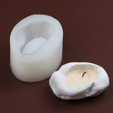 2 pc DIY Candle Holder Silicone Molds, Resin Casting Molds, Nuggets, for DIY Soap & Candle Jewelry Making, White, 8.9x7.2x4.9cm, Inner Diameter: 4.7cm