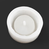 2PCS DIY Candle Holder Silicone Molds, Resin Casting Molds, Column, for DIY Soap & Candle Jewelry Making, White, 8.6x5.6cm, Hole: 5mm, Inner Diameter: 7.6cm