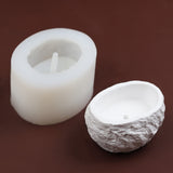 2PCS DIY Candle Holder Silicone Molds, Resin Casting Molds, Oval, for DIY Soap & Candle Jewelry Making, White, 9.9x8x5.8cm, Hole: 5mm, Inner Diameter: 5.1cm