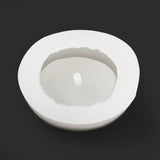 2PCS DIY Candle Holder Silicone Molds, Resin Casting Molds, Oval, for DIY Soap & Candle Jewelry Making, White, 9.9x8x5.8cm, Hole: 5mm, Inner Diameter: 5.1cm