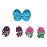 Jellyfish Shape Pendant Silicone Molds, Resin Casting Molds, for UV Resin & Epoxy Resin Jewelry Making, Sky Blue, 40x59x4.5mm, Hole: 2mm, Inner Diameter: 35.5x26mm