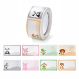 Craspire Adhesive Labels Picture Stickers, Rectangle  Paper Hand Written Name Tag Stickers, Animal Pattern, 2.7x5.7cm, 10rolls/set