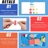 Craspire Foam Stickers Self-Adhesive Stickers, Decorations Stickers, for Crafts Arts Making Kids Gifts, Geometric & Star & Flower, Mixed Color, 6~44x10~46x1.5~3mm