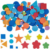 Craspire Foam Stickers Self-Adhesive Stickers, Decorations Stickers, for Crafts Arts Making Kids Gifts, Geometric & Star & Flower, Mixed Color, 6~44x10~46x1.5~3mm