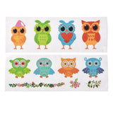 Craspire DIY Owl Diamond Painting Stickers Kits For Kids, with Diamond Painting Stickers, Rhinestones, Diamond Sticky Pen, Tray Plate and Glue Clay, Mixed Color, 25x18x0.03cm, 5Set/Pack