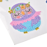 Craspire DIY Owl Diamond Painting Stickers Kits For Kids, with Diamond Painting Stickers, Rhinestones, Diamond Sticky Pen, Tray Plate and Glue Clay, Mixed Color, 25x18x0.03cm, 5Set/Pack