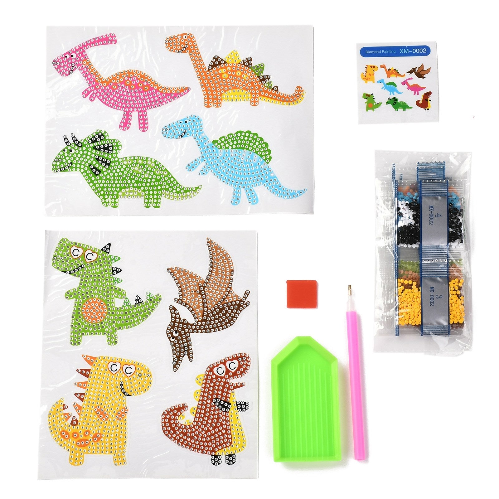 Craspire DIY Dinosaur Diamond Painting Stickers Kits For Kids