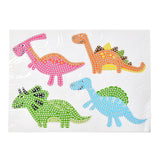 Craspire DIY Dinosaur Diamond Painting Stickers Kits For Kids, with Diamond Painting Stickers, Rhinestones, Diamond Sticky Pen, Tray Plate and Glue Clay, Mixed Color, 19.7x14.4x0.03cm, 5Set/Pack
