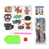 Craspire DIY Owl Diamond Painting Stickers Kits For Kids, with Diamond Painting Stickers, Rhinestones, Diamond Sticky Pen, Tray Plate and Glue Clay, Mixed Color, 18x16.4x0.03cm, 5Set/Pack