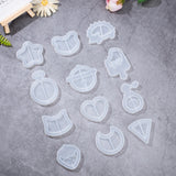 DIY Keychain Makings, with Silicone Molds, Alloy Lobster Claw Clasp Keychain, Plastic Stirring Rod, Mixing Dish, Dropper, Silicone Finger Cots, White
