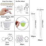 DIY Keychain Makings, with Silicone Molds, Alloy Lobster Claw Clasp Keychain, Plastic Stirring Rod, Mixing Dish, Dropper, Silicone Finger Cots, White