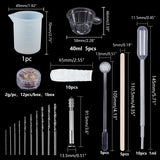 Ocean Water Lines Silicone Molds, with Micro Drill Bits Set, Nail Art Sequins/Paillette, Stirring Rod, Disposable Mixing Dish, Wooden Craft Sticks, Latex Finger Cots, Measuring Cup , White, 51.5x35.5x17mm