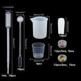 DIY Pendant Makings, with Silicone Molds & Measuring Cup, Plastic Measuring Cup & Stirring Rod & Pipettes, Latex Finger Cots, Tinfoil and Sequins/Paillette, Mixed Color