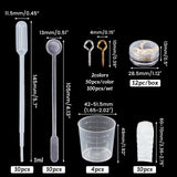 DIY Pendant Making, with Silicone Molds, Tinfoil, Iron Screw Eye Pins, Plastic Measuring Cup & Stirring Rod & Pipettes, Latex Finger Cots, Mixed Color, 147~153x114~123x8~8.5mm