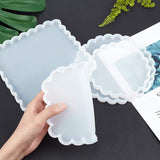 Waved Cup Pad Silicone Molds, with Disposable Plastic Transfer Pipettes and Latex Finger Cots, Anti-static Tweezer and Gradual Change Candy Style Flakes, Mixed Color, 185x14mm