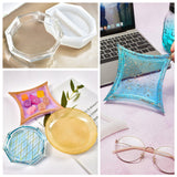 Dish Silicone Molds, with Disposable Plastic Transfer Pipettes and Latex Finger Cots, Transparent Plastic Round Stirring Rod and UV Gel Nail Art Tinfoil, Mixed Color, 201x201x13mm