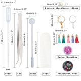 DIY Keychain Making, with Iron Split Key Rings, 304 Stainless Steel Tweezers, Faux Suede Tassel Pendants, Silicone Molds and Sequins/Paillette, Mixed Color