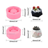 Food Grade DIY Silicone Flowerpot Molds, Fondant Molds, Baking Molds, Chocolate, Candy, Biscuits, UV Resin & Epoxy Resin Jewelry Making, Octagon, Pink, 87x87x43mm, Inner Size: 65x65mm,  85x73mm, Inner Size: 65x73mm, 2pcs/set