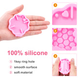 DIY Keychain Making, with Pendant Silicone Molds, Nail Art Sequins/Paillette, UV Gel Nail Art Tinfoil, Faux Suede Tassel Pendant, Alloy Split Key Rings, Mixed Color, 42x37x8mm, Hole: 2.5mm, Inner Diameter: 37mm