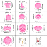 DIY Keychain Making, with Pendant Silicone Molds, Nail Art Sequins/Paillette, UV Gel Nail Art Tinfoil, Faux Suede Tassel Pendant, Alloy Split Key Rings, Mixed Color, 42x37x8mm, Hole: 2.5mm, Inner Diameter: 37mm