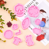 DIY Keychain Making, with Pendant Silicone Molds, Nail Art Sequins/Paillette, UV Gel Nail Art Tinfoil, Faux Suede Tassel Pendant, Alloy Split Key Rings, Mixed Color, 42x37x8mm, Hole: 2.5mm, Inner Diameter: 37mm