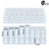 Silicone Chess Shaped Mold Kits, Resin Jewelry Making, Include Wooden Craft Sticks, Sequins/Paillettes, Measuring Cup & 304 Stainless Steel Beading Tweezers, Mixed Color, 6.6x5.8x3.2cm, Capacity: 40ml