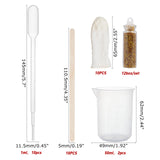 Buddhaist DIY Pendant Silicone Molds Kits, with Birch Wooden Craft Ice Cream Stick and Plastic Transfer Pipettes, Latex Finger Cots, Plastic Measuring Cup, Glass Pendant Bottle Decoration, White, 45x41x10mm, Hole: 1.5mm,  Inner Diameter: 31x29mm, 2pcs
