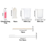 DIY Quicksand Silicone Molds Kits, Shaker Molds, Include Birch Wooden Craft Ice Cream Sticks and Plastic Transfer Pipettes, Latex Finger Cots, Plastic Measuring Cup, Glass Nail Art Glitter Sequins, White, 78x47x14.5mm, Inner Diameter: 43x74mm, 1pc