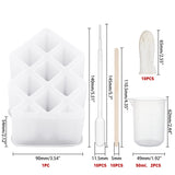 DIY Lipstick Storage Box Silicone Molds Kits, Include Birch Wooden Craft Ice Cream Sticks and Plastic Transfer Pipettes, Latex Finger Cots, Plastic Measuring Cup, White, 140x90x54mm, Inner Diameter: 11x17mm and 24x24mm, 1pc