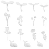 DIY Crystal Epoxy Resin Material Filling, Mixed Shapes, for Jewelry Crafts Making, with Transparent Disposable Resin Box, White, 19.5x9.5x15.5mm, 2pcs