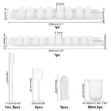 Skull DIY Bracelet Silicone Molds, Resin Casting Molds, For UV Resin, Epoxy Resin Jewelry Making, with Plastic Pipettes, Latex Finger Cots, Plastic Measuring Cup, White, 258x51.5x17.5mm, Inner Diameter: 9.5mm