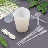 Wedding Dress Food Grade Silicone Molds Kits, Fondant Molds, For DIY Cake Decoration, Chocolate, Candy, UV Resin & Epoxy Resin Making, with Plastic Pipettes, Latex Finger Cots, White, 75x68x80mm, Inner Size: 65x58mm