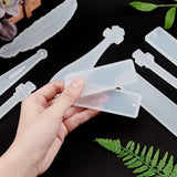 DIY Silicone Bookmark Molds Kit, Resin Casting Molds, with Polyester Tassel Decorations, Nail Art Sequins, UV Gel Nail Art Tinfoil, Handmade Polymer Clay Nail Art Decoration, Mixed Color, 102x32x4mm, Inner: 100x31mm, Hole: 2mm