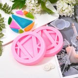 DIY Round Mobile Phone Stand Silicone Molds Kits, Including Plastic Round Stirring Rod, Plastic Pipettes, Latex Finger Cots, Silicone Stirring Bowl, Hot Pink, 104x18mm, Inner Diameter: 80mm, 2pcs