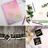Craspire 9Pcs 9 Styles Nickel Self-adhesive Picture Stickers, Golden, Word, 40x40mm, 1pc/style