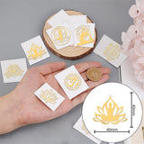 Craspire 9Pcs 9 Styles Chakra Nickel Self-adhesive Picture Stickers, Golden, Mixed Patterns, 40x40mm, 1pc/style