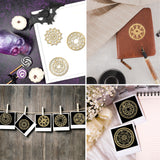 Craspire 9Pcs 9 Styles Nickel Self-adhesive Picture Stickers, Golden, Magic Circle, 40x40mm, 1pc/style